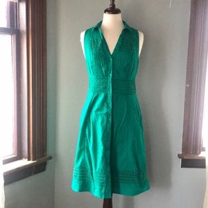 Anthropologie Swiss dot cotton shirt dress